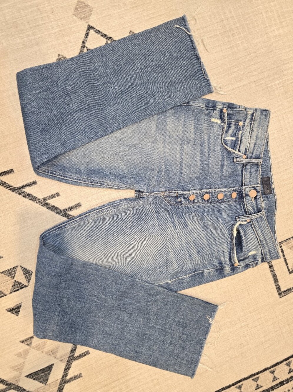 MOTHER Denim "The Pixie Dazzler Ankle Fray" Jeans GUC 26 Popism Raw Hem Revolve - Picture 13 of 16